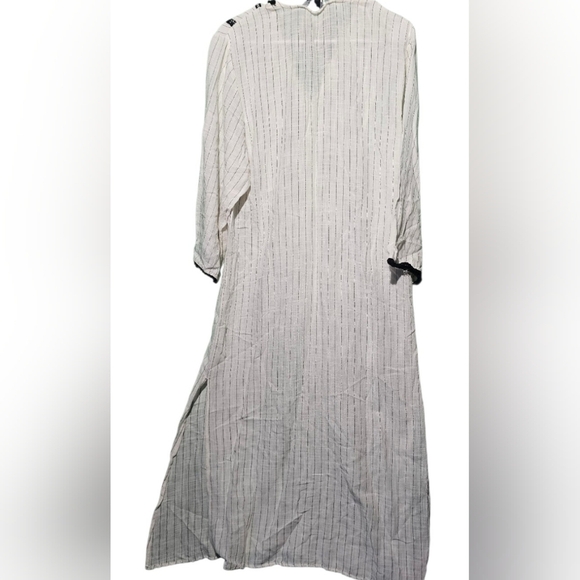 Zara EUC Small Cream Maxi Dress with Black Trim PTP 20 - Picture 5 of 7